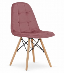 Scaun stil scandinav Artool Dumo catifea lemn roz inchis 45x53x84 cm 