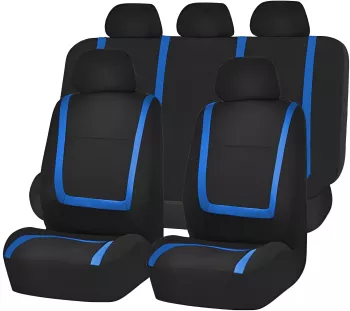 Set huse scaun auto ieftine Universale 9 piese model BLUE LINE - ALBASTRU 