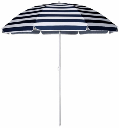 Umbrela de plaja/gradina diametru 150 cm albastru/alb