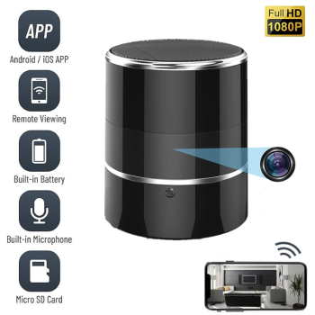 Camera Spion Rotativa BBW Ascunsa in Boxa WIFI-Bluetooth cu 5MP Full HD Inregistrare audio-video Activare la Miscare cu SD Card 32 GB 