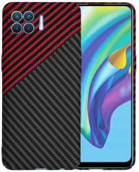 Husa pentru Oppo Reno4 Lite - Techsuit Carbonite FiberShell - Red Vortex 