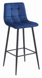 Scaun de bucatarie/bar Artool Arceto catifea otel albastru si negru 43.5x32.5x104 cm 