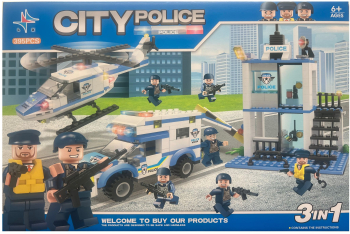 Set de constructie City Police 3 in 1 Sediul de Politie 395 piese 