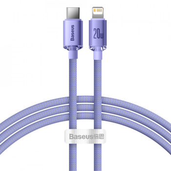 Cablu de Date Type-C la Lightning 20W 2m - Baseus Crystal Shine CAJY000305 - Purple 