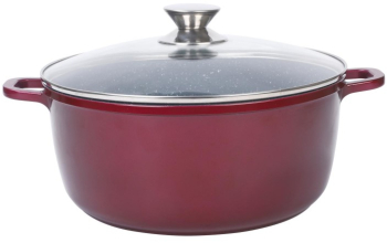 Cratita din aluminiu cu ceramica cu capac din sticla pentru prepararea gemului sosului din tomate 28cm Grunberg GR9028 