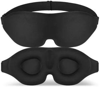 Masca pentru somn 3D Premium Arvada NightShade Burete cu revenire lenta ultra subtire 24.5x9.5x1.5 cm 100 lumina blocata Negru 