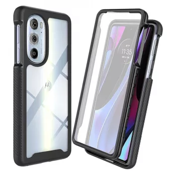 Husa pentru Motorola Edge 30 Pro + Folie - Techsuit Defense360 Pro - Black 