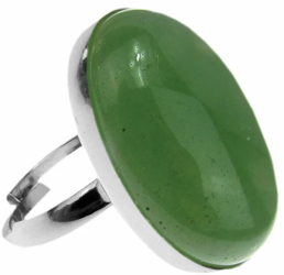 Inel argint reglabil masiv cu aventurin natural 25x18 MM 