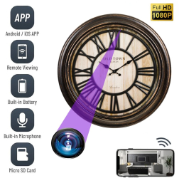 Camera Spion WIFI TSS-MCPV01 Ascunsa in Ceas de Perete cu Diametrul de 50 cm 5MP Full HD Inregistrare Audio-Video si Aplicatie Live 