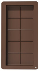 Forma Silicon Pentru Ciocolata Dubai MRG YH1160 25x13.5 cm Grosime 2 cm 10 Alveole Usor de Curatat Silicon Alimentar Maro 