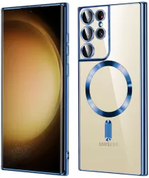 Husa pentru Samsung Galaxy S21 Ultra 5G - Techsuit Luxury Crystal MagSafe - Deep Blue 