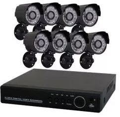 Sistem de inregistrare 8 camere video CCTV 800 linii alimentare priza internet interior/exterior