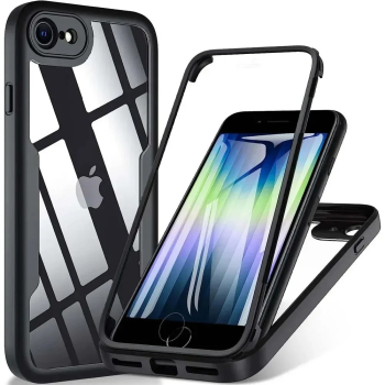 Husa pentru iPhone 7 / 8 / SE 2 SE 2020 / SE 3 SE 2022 + Folie - Techsuit ColorVerse 360 Series - Black 