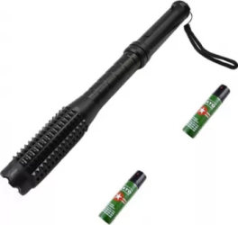 Kit profesional de AutoAparare Baston telescopic 3 in 1 din Duraluminiu cu Lanterna si Electrosoc Spray Paralizant inclus Faza de 