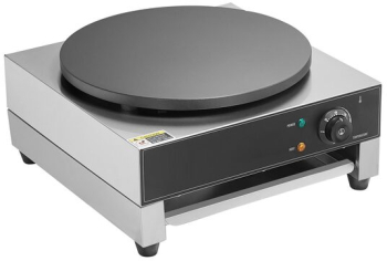 Plita pentru clatite profesionala Inox putere 1700 W diametru 400 mm control al temperaturii 50-300&deg C dimensiune 435x455x225mm 