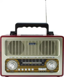 Radio Portabil Retro Conexiune Bluetooth 3 Benzi AM/FM/SW Port USB Slot SD Card AUX In 4 Moduri Alimentare Indicator LED Design Clasic 