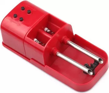 Aparat Electric Profesional de Facut Tigari KlaussTech Injector Dublu de Tutun Usor de utilizat Manevrabil Design Ergonomic Compact Rosu