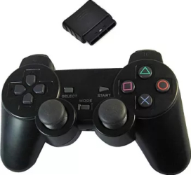 Controller Profesional Sony PS2 Dualshock 2 Wireless 2.4 G Suporta modul digital si analogic Alimentare 2 Baterii AA Culoare Negru