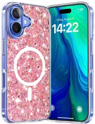 Husa pentru iPhone 16 - Techsuit Sparkly Glitter MagSafe - Pink 