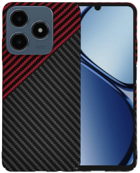 Husa pentru Realme C63 / C61 - Techsuit Carbonite FiberShell - Red Vortex 
