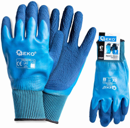 Manusi de lucru impermeabile poliester / latex marimea 9 Geko G75029 