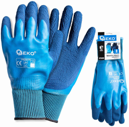 Manusi de lucru impremeabile poliester / latex marimea 8 Geko G75028 