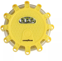Lampa LED de urgenta pentru siguranta rutiera cu baza magnetica 3 x AAA vizibilitate 360 de grade galben Goodyear GY900941