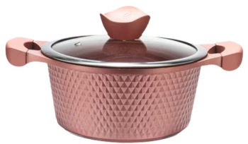 Oala cu capac din fier Roz 7L 28cm DSP CA003-B28P