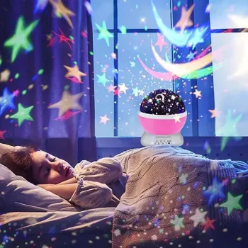 Proiector LED cu alimentare USB model Galaxy Stars cu 9 moduri de afisare 