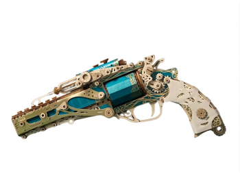 Puzzle 3D Revolver clasic albastru HC lemn 176 piese 