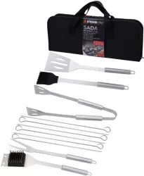 Ustensile pentru barbecue grill gratar inox cu geanta set 12 piese Strend Pro Grill 