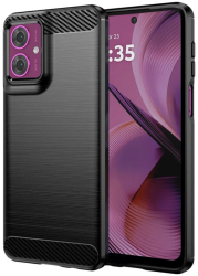 Husa pentru Motorola Moto G55 - Techsuit Carbon Silicone - Black 