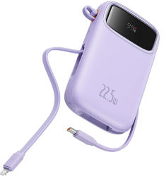 Acumulator Extern 2x Lightning 3x Type-C 2x USB 22.5W 20000mAh + Cablu Type-C 30cm - Baseus Qpow Pro+ P10055002513-00 - Purple 
