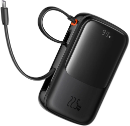 Acumulator Extern Lightning 2x Type-C USB 22.5W 10000mAh + Cablu Type-C - Baseus Qpow Pro+ P10067101113-00 - Black 
