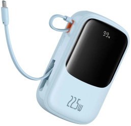 Acumulator Extern Lightning 2x Type-C USB 22.5W 20000mAh + Cablu Type-C - Baseus Qpow Pro+ P10067103313-00 - Blue