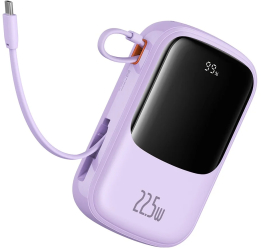 Acumulator Extern Lightning 2x Type-C USB 22.5W 20000mAh + Cablu Type-C - Baseus Qpow Pro+ P10067103513-00 - Purple 