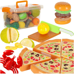 Set 36 accesorii de bucatarie legume si fructe de taiat asortate in cutie de depozitare 
