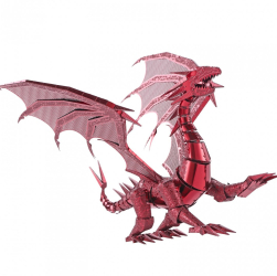 Puzzle 3D Piececool Dragonul Rosu Metal 115 piese 