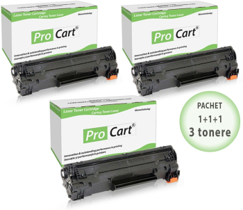 Set 3 tonere compatibile cf283a black hp 83a 1500 pagini procart