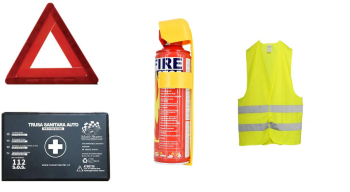 Pachet Obligatoriu Siguranta Rutiera - Trusa Stingator Spray Triunghi Vesta 