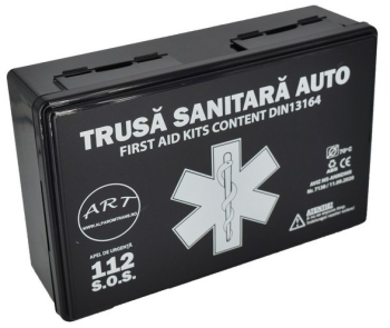 Trusa medicala auto de prim ajutor in cutie de plastic ART omologata RAR 