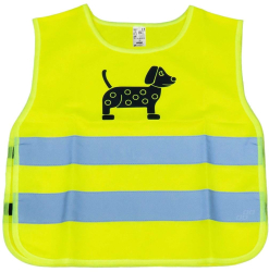 Vesta reflectorizanta pentru copii 4-12 ani Galbena model catel 