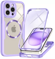 Husa pentru iPhone 14 Pro Max + Folie - Techsuit ColorVerse 360 MagSafe Series - Purple 