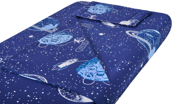 Lenjerie Patut Bebe Somnart Cearceaf Pat 60X120X10 Cu Elastic Cearceaf Pilota 80X110 Perna Joasa 20X35 Comete Cosmos 