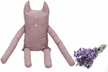 Perna In Forma De Pisica Somnart Bumbac Umplutura Lavanda Roz 