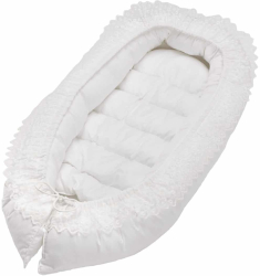 Pozitionator Somnart Baby Nest 94X60Cm Cu Dantela Alb 