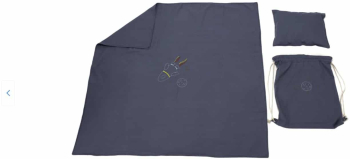 Set Paturica + Perna + Rucsac Somnart Cu Broderie Din In Albastru 