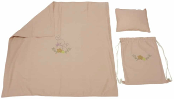 Set Paturica + Perna + Rucsac Somnart Cu Broderie Din In Crem 