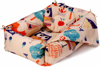 Set Reductor Bebe Nest + Paturica + Pernuta Pentru Formarea Capului Bebelusului Somnart Model Bufnite Crem 