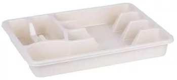 Suport organizare tacamuri tava sertar 6 compartimente bej 30x38x5 cm Strend Pro 